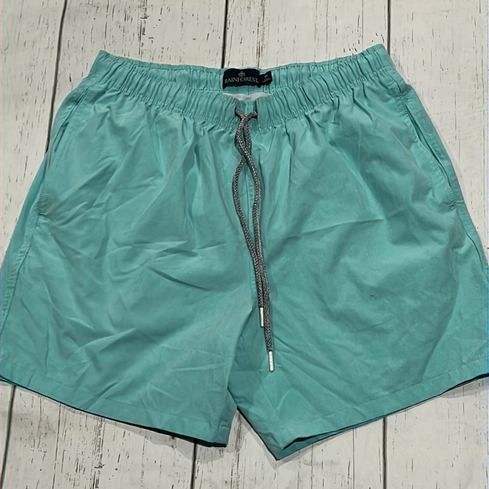 Rainforest mens blue swim trunks